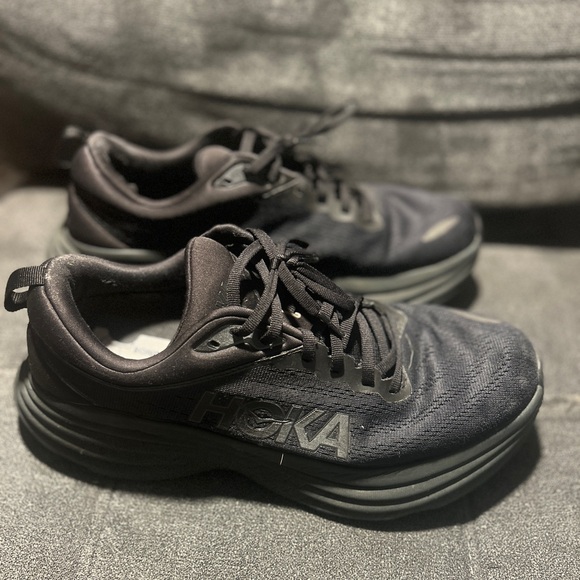 HOKA Bondi 8 Men’s Size 10D Triple Black Running Shoes - Fair Condition main image 5